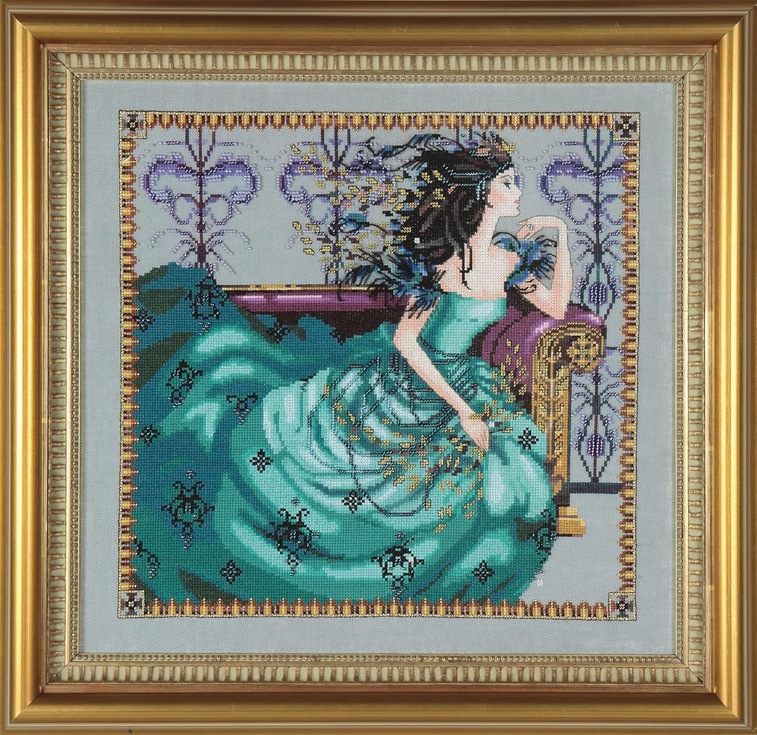 Complete Cross Stitch Materials with Linen - Cassiopeia MD131 - by Mirabilia