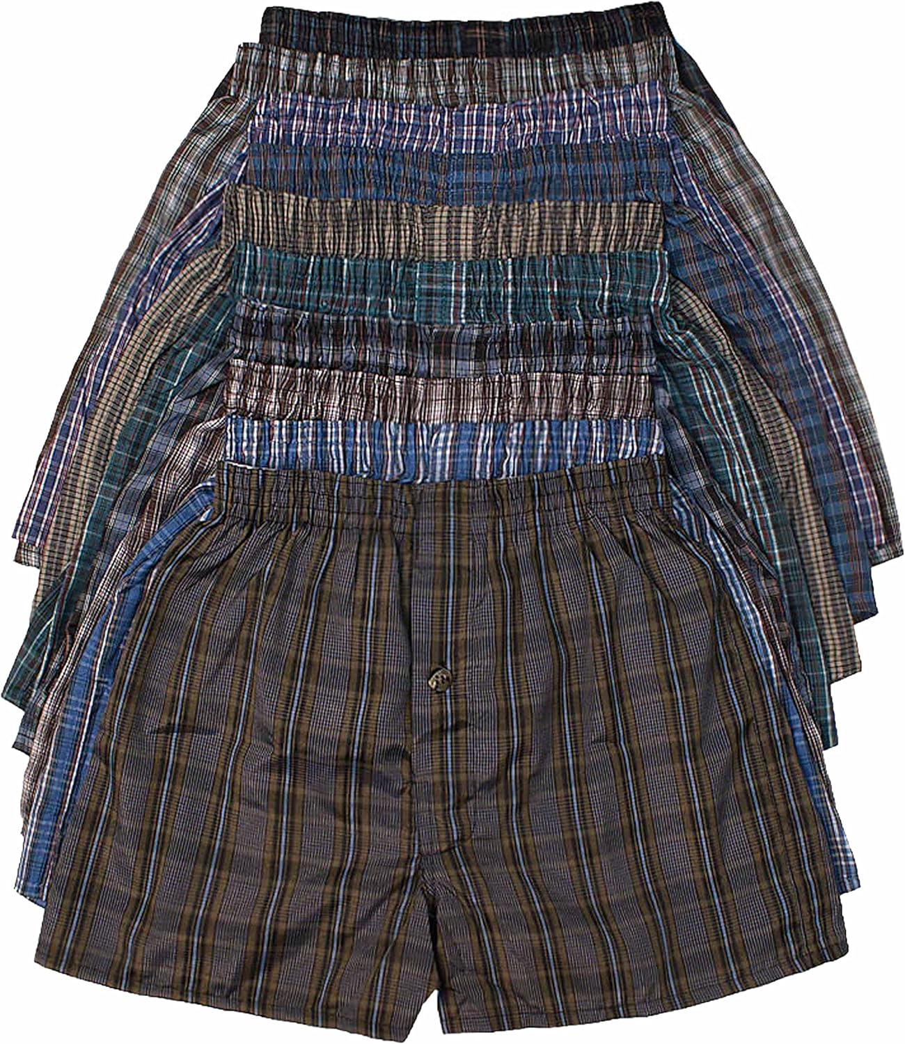 3 Boys Comfort Soft Waistband Boxer Shorts Cotton Boxers Underwear Plaid Size M : Clothing, Shoes & Jewelry