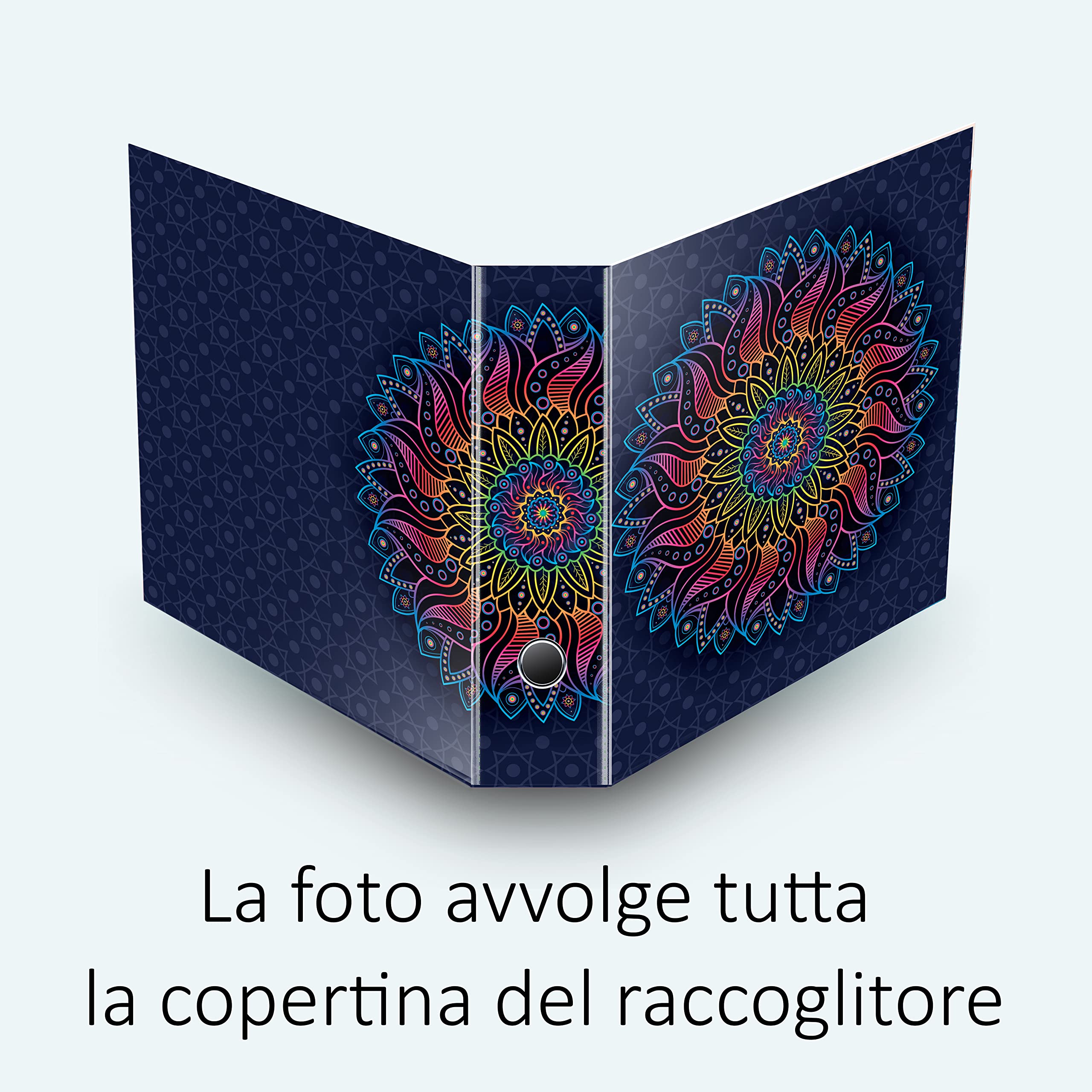 SET da 5 Raccoglitori ad anelli - MANDALA ARCOBALENO (28x34 cm con 4 anelli)
