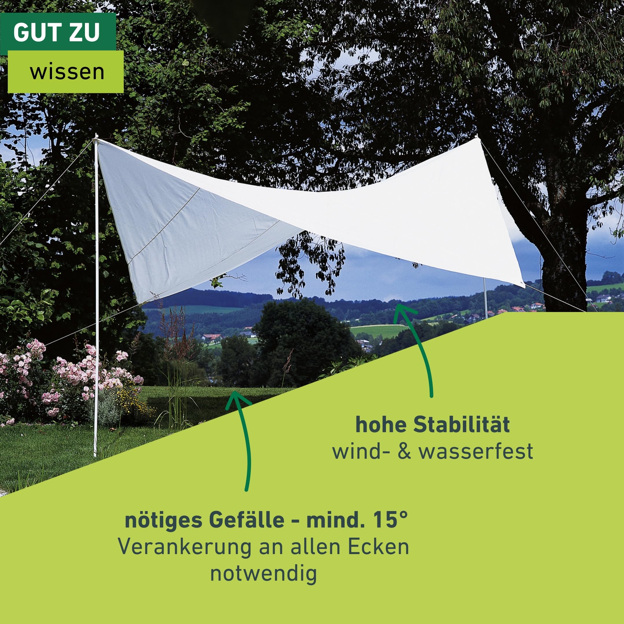 Windhager Befestigungsschnur für Sonnensegel, Polypropylen-Seil, Kunststoffseil, Universalseil, Allzweckseil, Strick, 10m x 4mm, 10709 Baumarkt