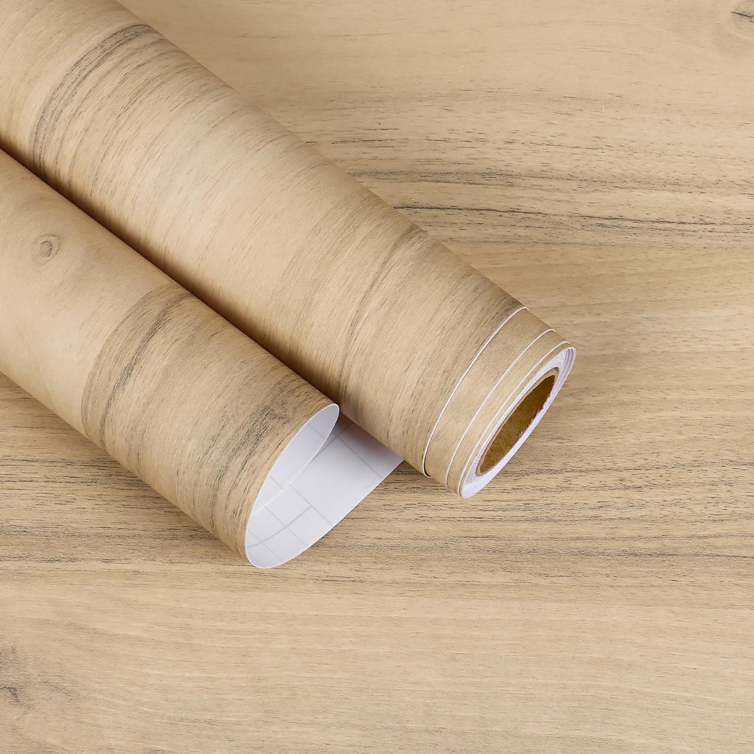 Rustic Light Oak Wood Contact Paper for Countertops Desk 15.7"x472" Removable Weathered Wood Wallpaper Peel and Stick Wooden Grain Vinyl Wrap Waterproof Countertop Contact Paper for Kitchen