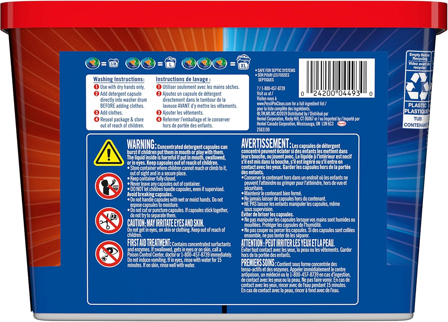 Persil ProClean Discs Laundry Detergent Pacs, Oxi, High Efficiency (HE) Compatible, Laundry Soap, 15 Count