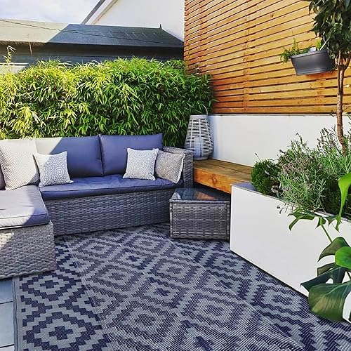 Miniatura 195 de SAND MINE - Alfombras reversibles, alfombra de pajillas de plástico, alfombra de área moderna, alfombra grande para suelo y exteriores, vehículos