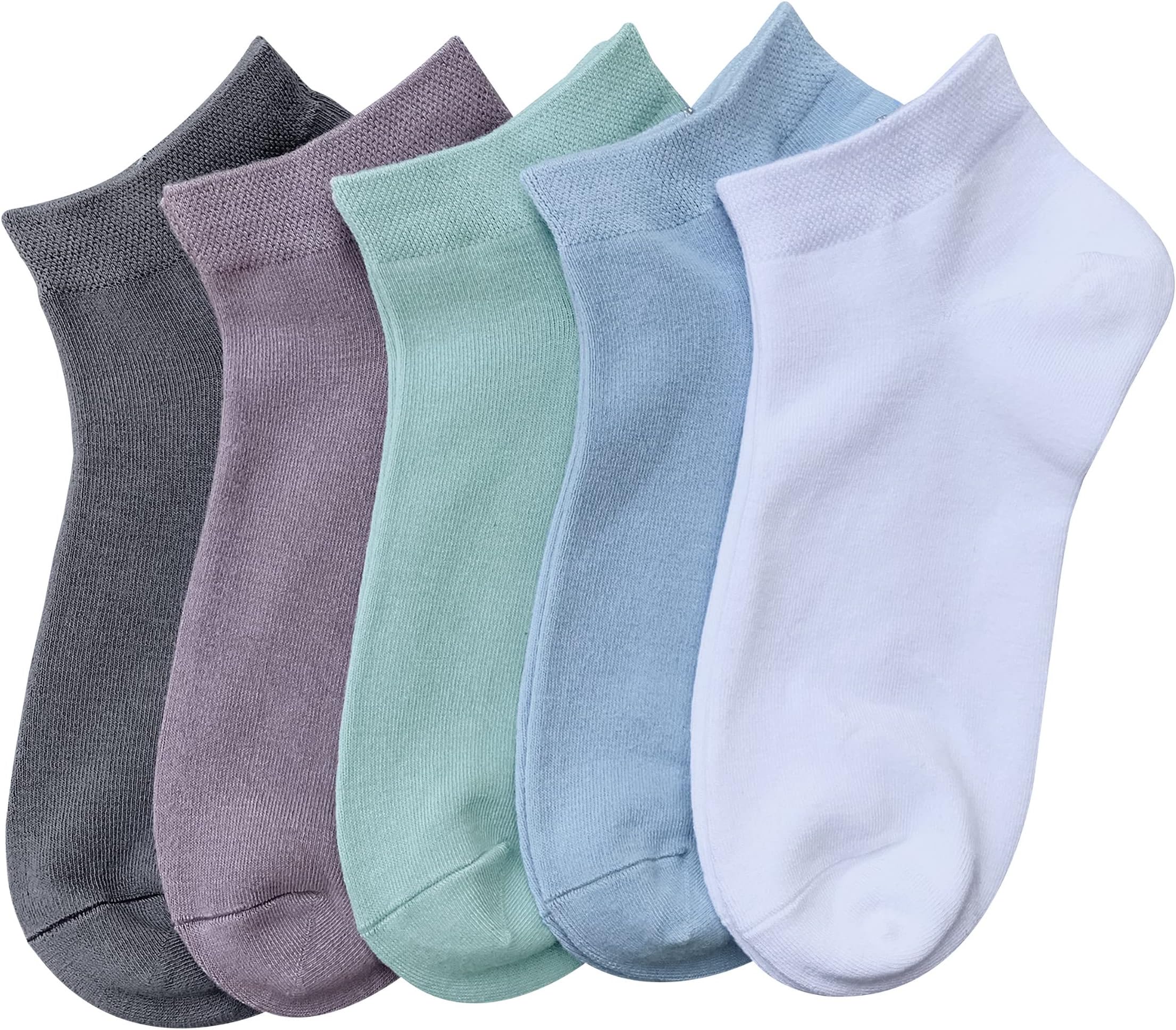 Women Viscose Bamboo Ankle Socks Low Cut Thin Sock Lightweight Pastal Color Soft Sock 5 Pairs