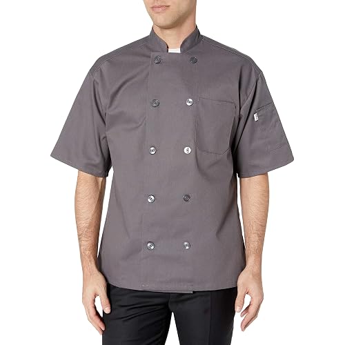 Uncommon Threads womens South Beach Chef Coat Short Slvs Shirt, Slate, Large US