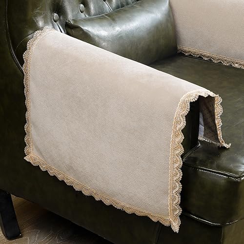 Miniatura 20 de MINJIATEX Juego de 2 fundas para brazos de sofá, fundas de encaje antideslizante para reposabrazos de sofá, fundas lavables para sala de estar