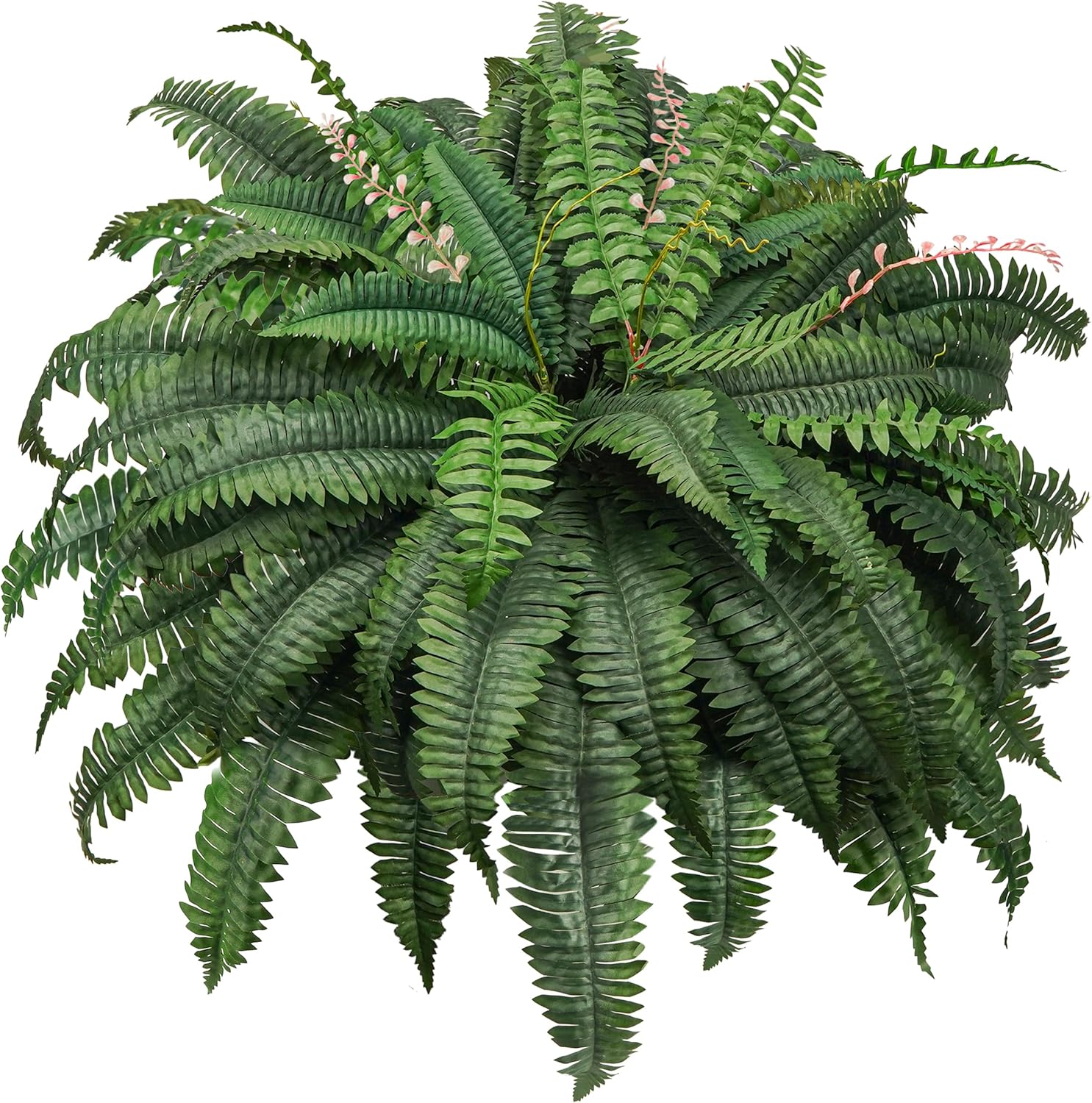 Der Rose 49" Artificial Boston Ferns for Outdoors Large UV Resistant Fake Ferns Plants with 96 Fronds for Garden Porch Home Office Indoor Outdoor Decor