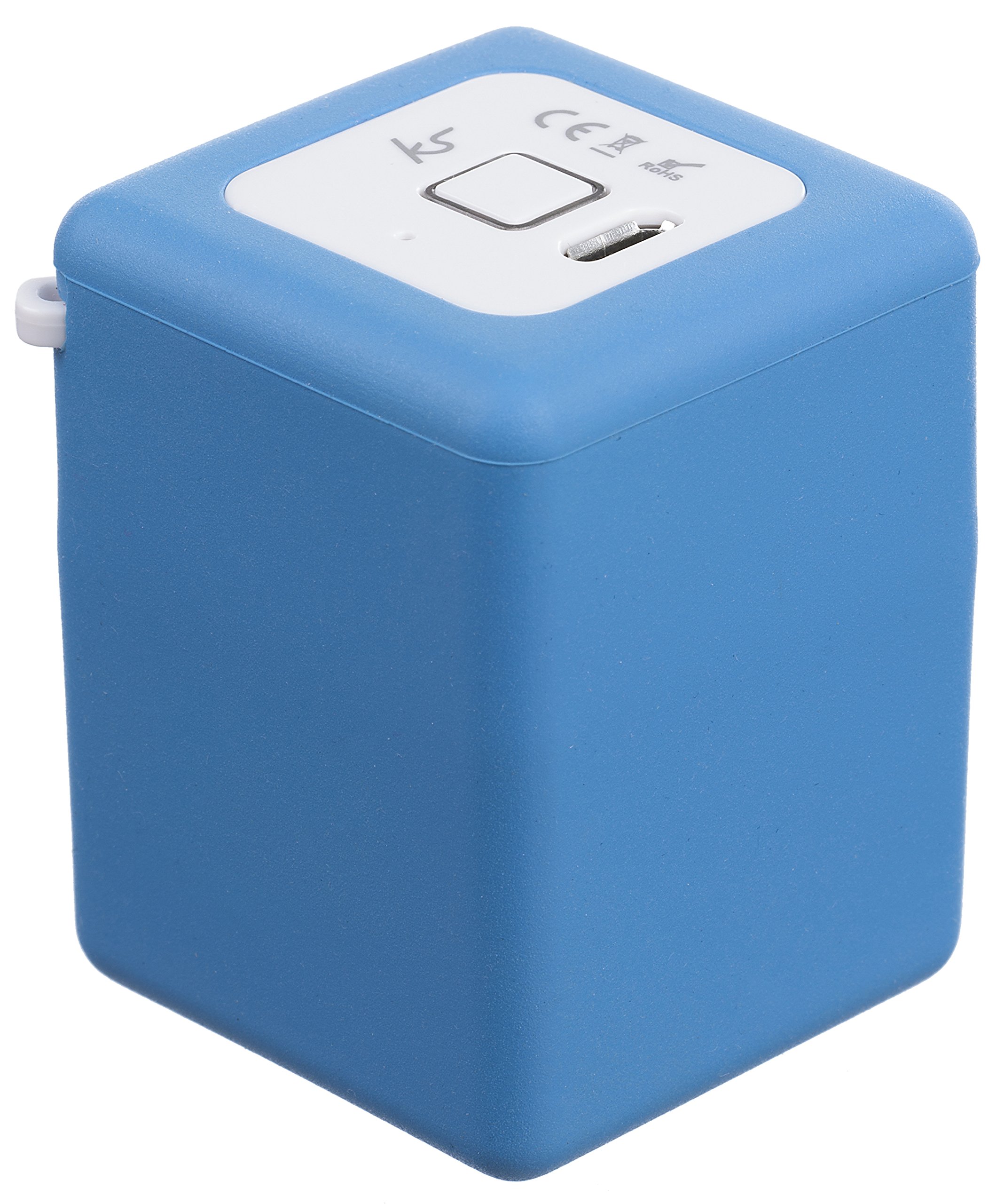 KitSound Shot Rechargeable Universal Bluetooth Pocket-Sized Portable Speaker Compatible with Smartphones, Tablets and MP3 Devices - Blue