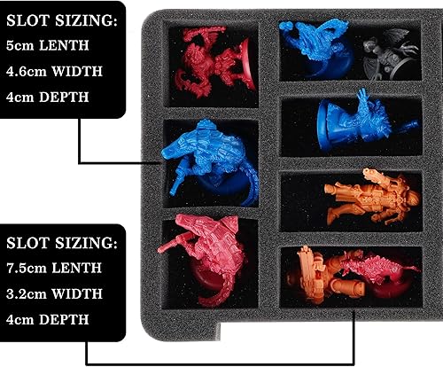 Miniatura 4 de Estuche de transporte resistente de almacenamiento en miniatura, 22 ranuras, funda de transporte en miniatura, compatible con Warhammer 40k,