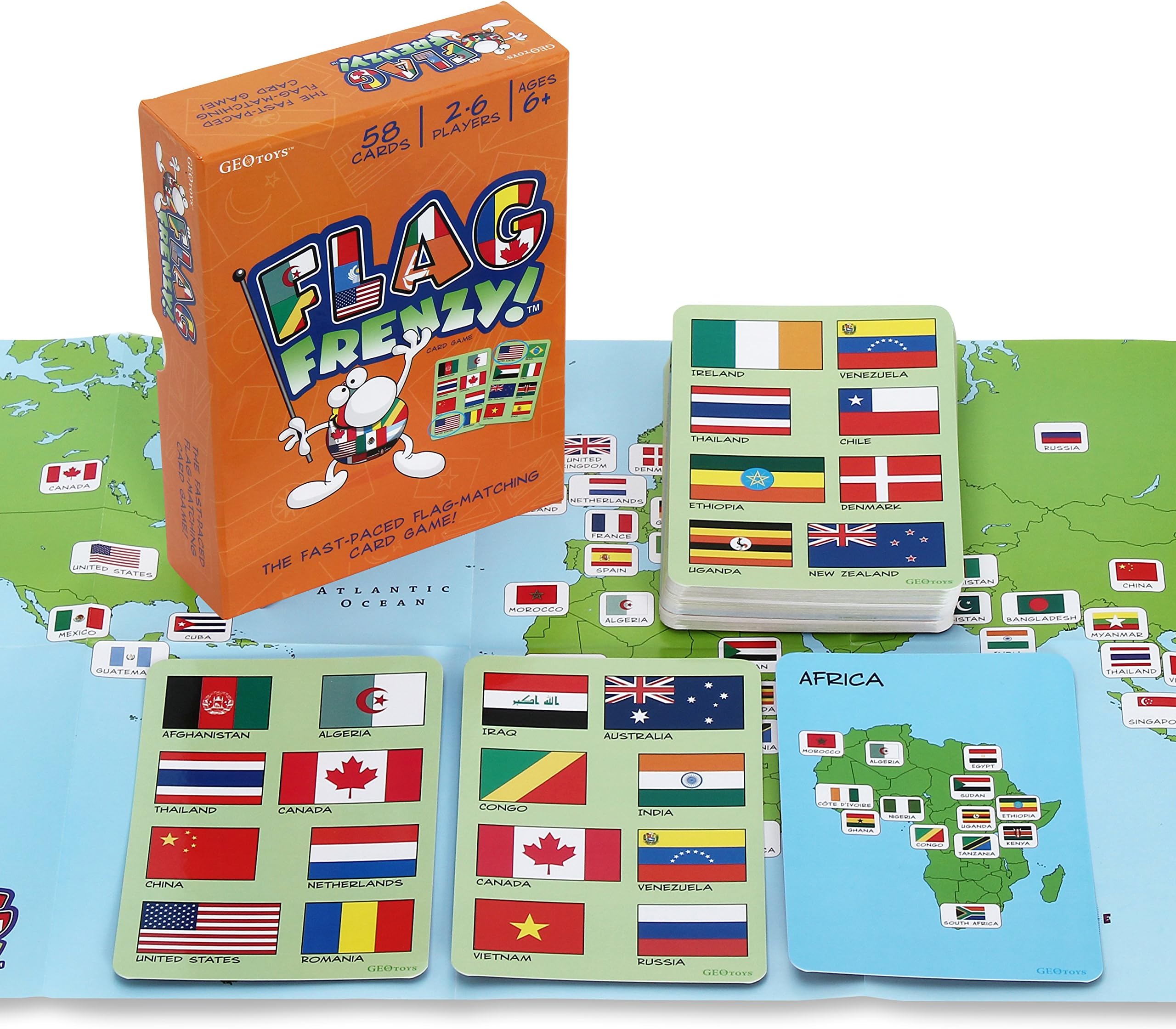 Flag Frenzy! Educational Geography Card Game by Geotoys