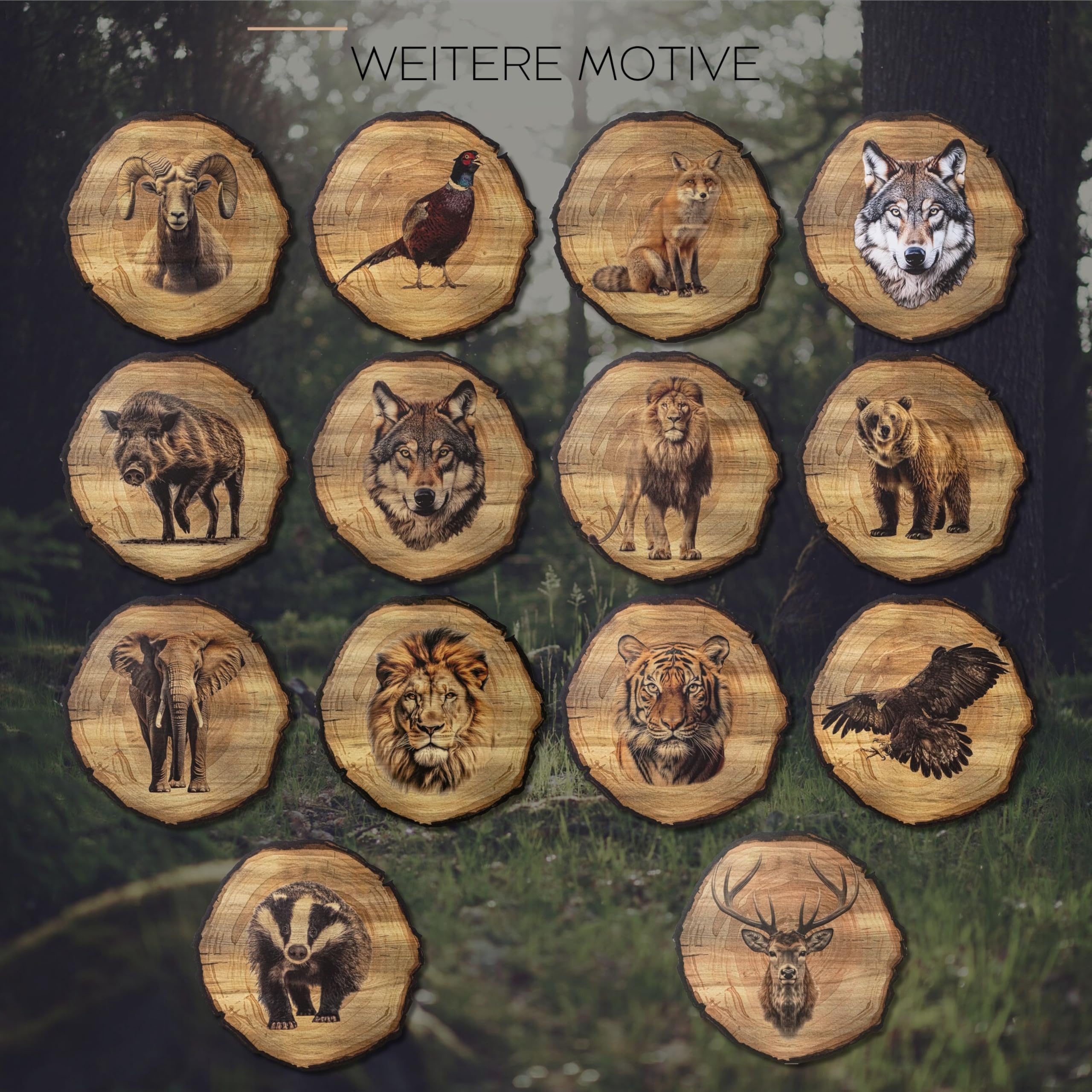 Tableau mural cerf 45 cm DARO Design – Impression d'art prête à accrocher décoration chasse nature animaux