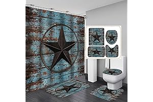 Camille&Andrew Rustic Shower Curtain Set: Western Charm for Your Bathroom