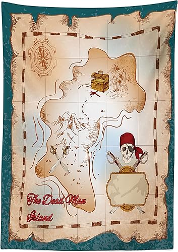 Miniatura 2 de Western Decor Mantel by ambesonne, American Rodeo Equipo con Cowboy Sombrero de Fieltro Ranching Herramientas Linternas, comedor Kitchen funda para