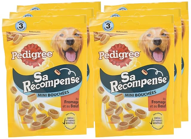 Foto 3 de 5 de Mars Pedigree Sa Récompense - Mini Bouchées au Bœuf et Fromage pour Chien, 6 Sachets de 140g de Friandises
