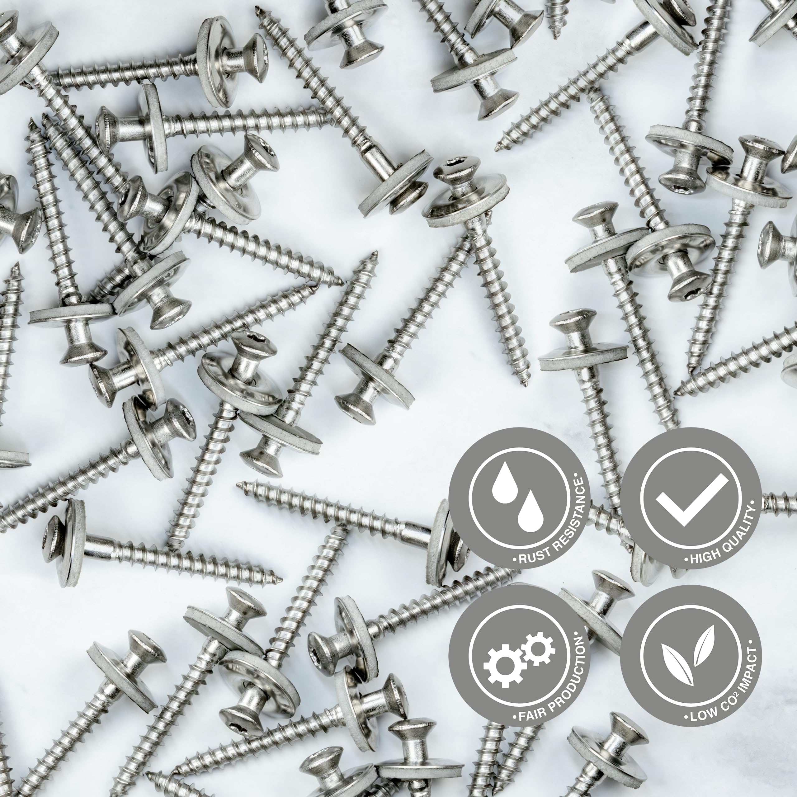 Viti con rondella di tenuta, 20 pezzi, in acciaio inox, antiruggine, viti a esagono incassato per lamiera e tetto in metallo, viti autofilettanti, viti per tetto in metallo con guarnizione
