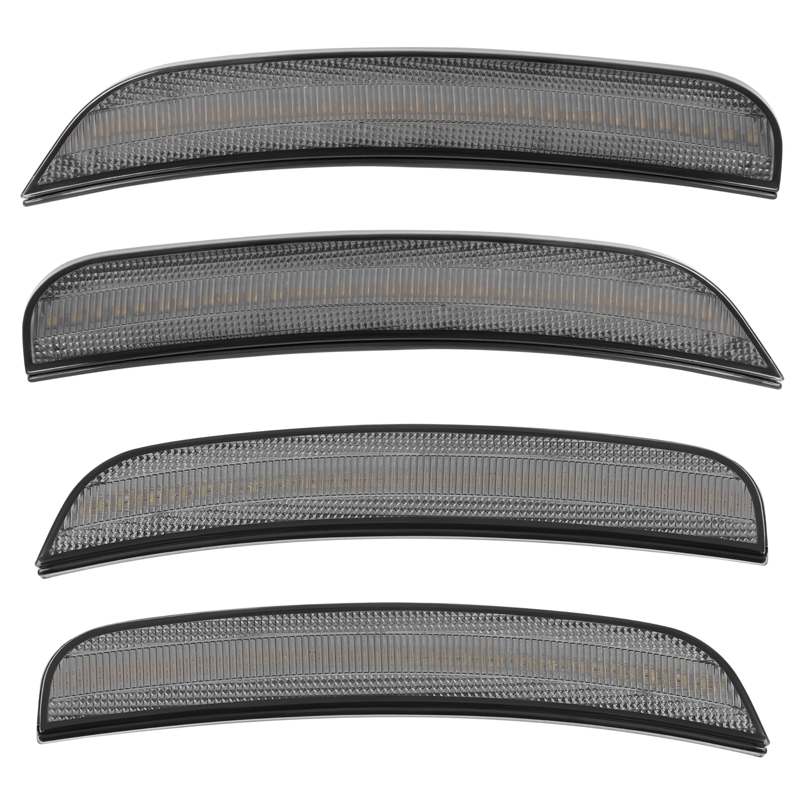 HECASA LED Side Marker Lights Compatible with 2015-2023 Chrysler 300 Replacement for CH2551136 CH2550136 Bumper Signal Parking Lamps 4Pcs Smoke Lens Front & Rear White LED