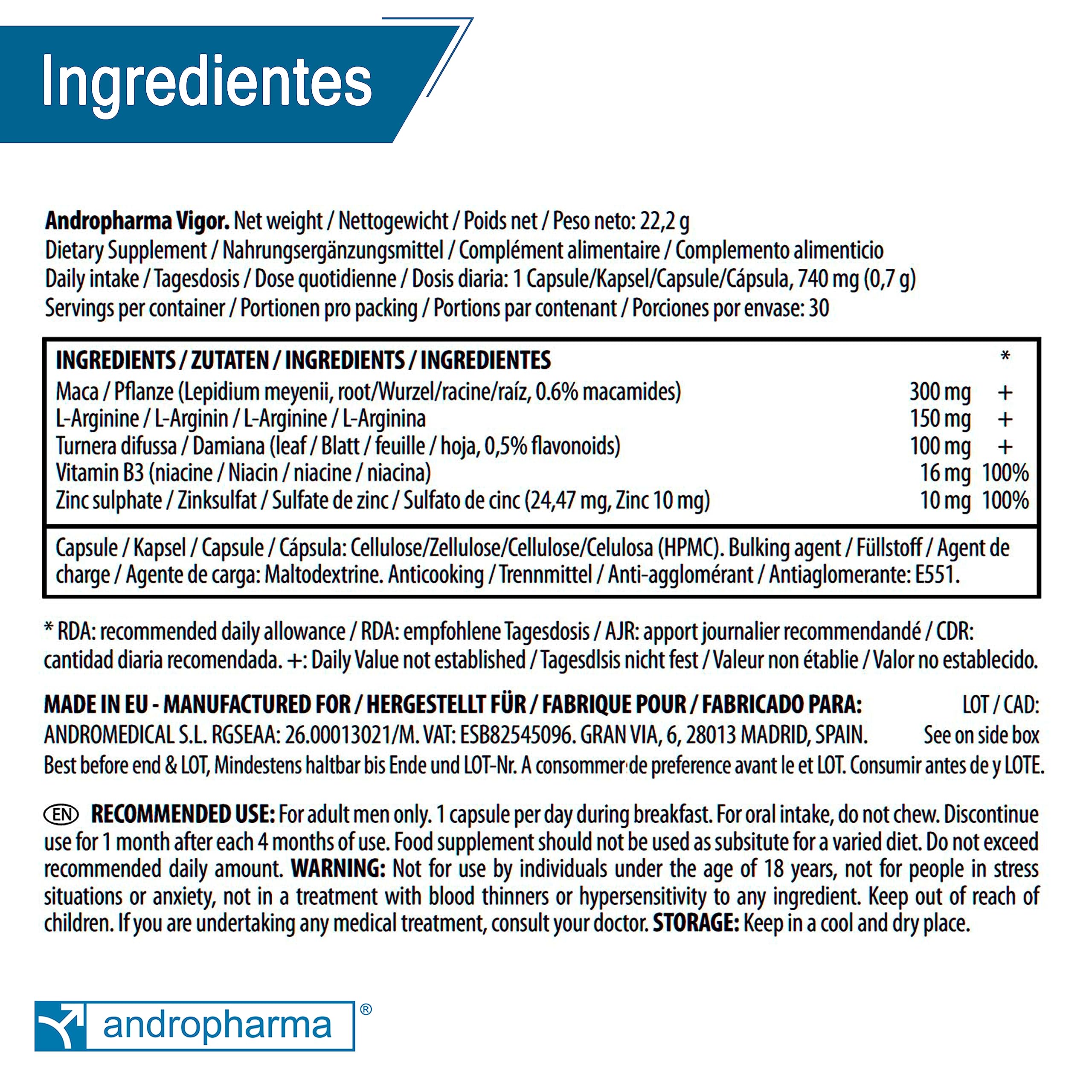 X4 Vigor - Andromedical | Suplementos Herbales que Incrementan la Virilidad y el Vigor | Pastillas para Aumentar el Deseo - Más Duradero, Intenso y Potente