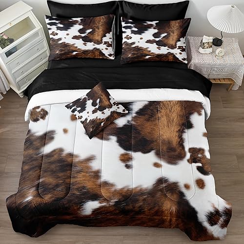 Bedbay Cow Print Comforter Set King Size Animal Skin Bedding