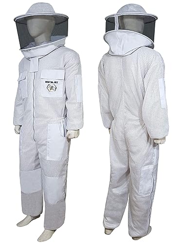 Miniatura 9 de Brutul Bee - Traje ultraligero ventilado de 3 capas con velo redondo caqui 5XL