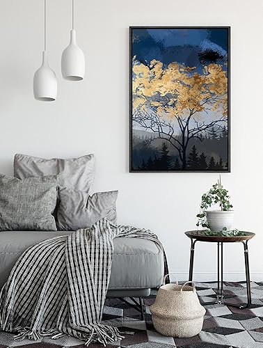 Miniatura 10 de SIGNFORD Lienzo enmarcado para pared, tormenta, nube, montaña, lago, paisaje, naturaleza, desierto, ilustraciones de arte digital, arte moderno,