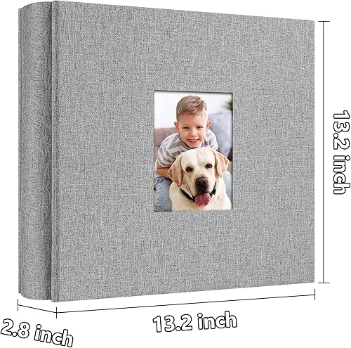 Miniatura 3 de Yopih Álbum de fotos de 4 x 6 pulgadas, 1000 bolsillos, gran capacidad, con cubierta de lino, álbumes de fotos para familia, boda, bebé, libro de