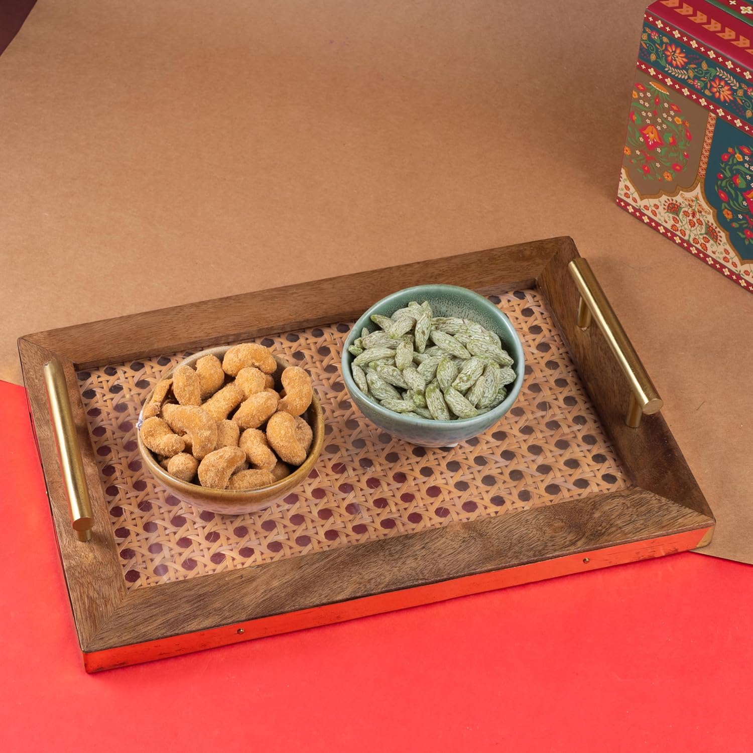 Ghasitaram Gifts Jaiccha Fabric Trunk box with assorted dryfruits |Gift for Diwali,Holi,Rakhi,Valentine,Christmas,Birthday,Anniversary,Her,Him|