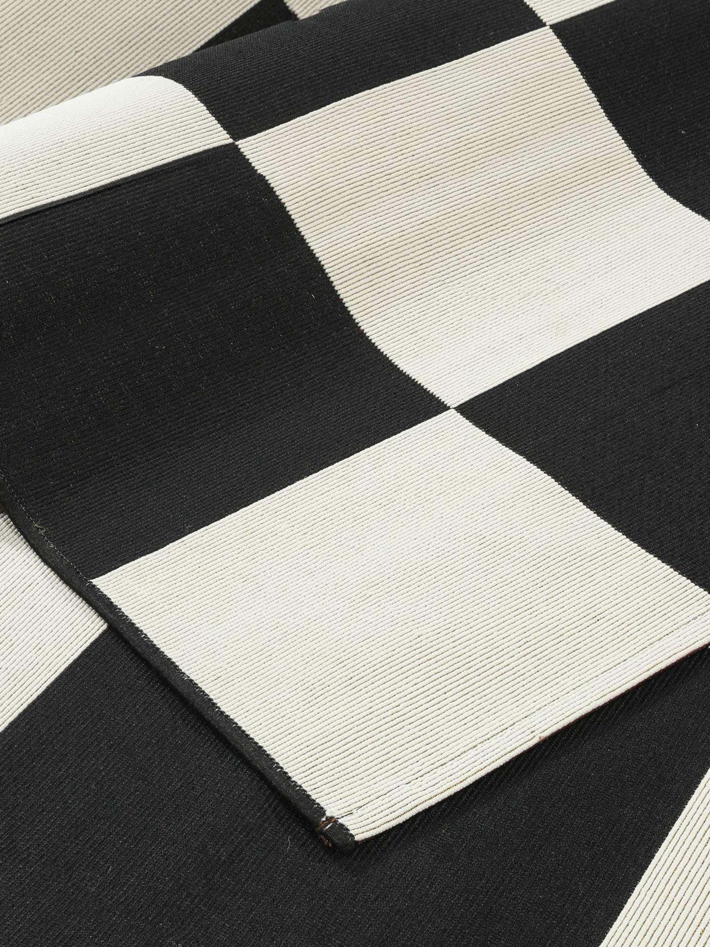 RugVista Boxie, Dywan wewnętrzny i zewnętrzny, Nowoczesne W kratkę, 160 x 230 cm, Prostokąt, Niski, Patio, Prać wyłącznie ręcznie, Odporne na promieniowanie UV, White/Czarny