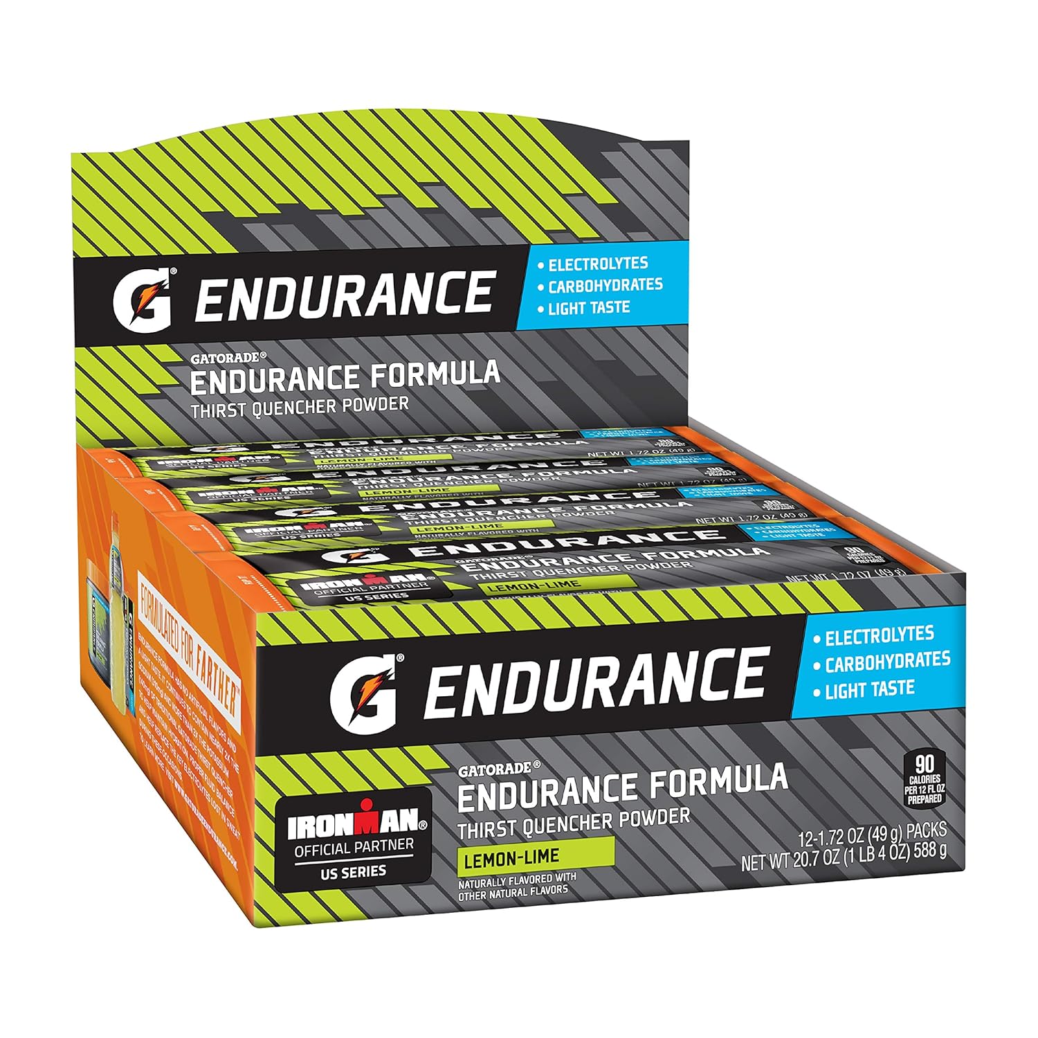 Gatorade Endurance Formula Powder Sticks, Lemon Lime, 1.72 oz. Packs, 12 Count : Health & Household