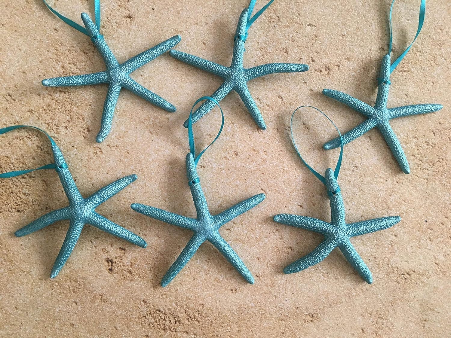 Starfish Christmas Tree Ornaments (Metallic Blue)