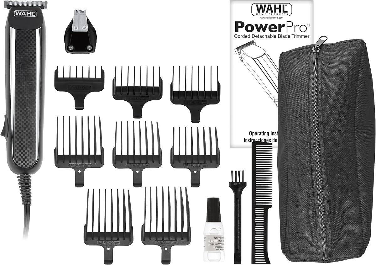 Wahl Edge Pro, recortador de barba con cable sin golpes, recortador de vello facial, detallador de aseo para hombres, para bordes de barba, bigote, cabello y barba incipiente, modelo 3291