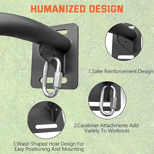 Miniatura 8 de Barra de dominadas resistente de 36 pulgadas montada en paredviga, capacidad de 600 libras, barra de agarre múltiple para uso en garaje y sótano,