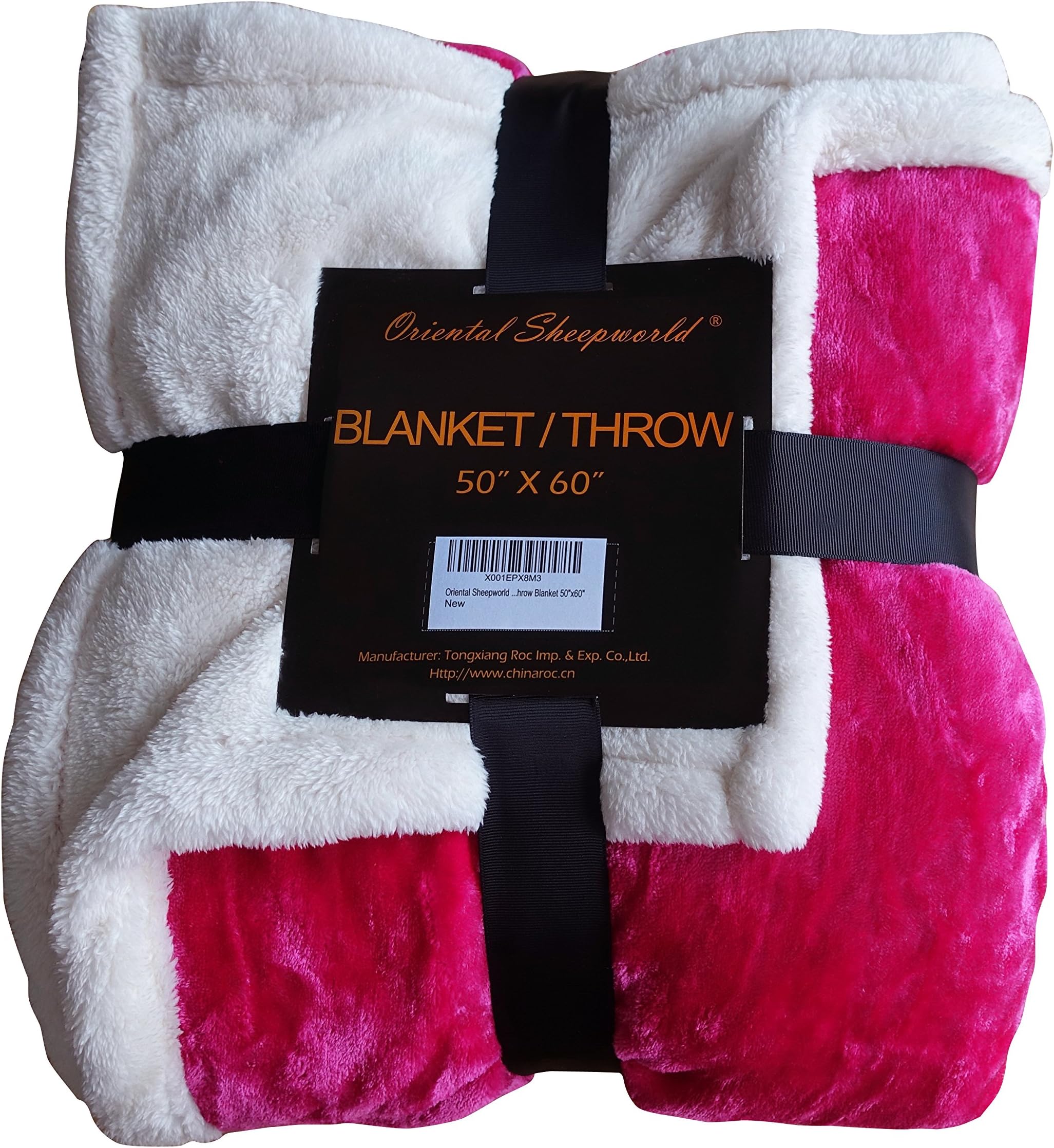 Oriental Sheepworld Luxury Flannel With Sherpa throw 50"x60"