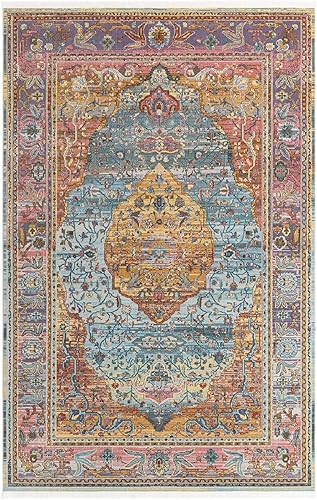 Miniatura 9 de Unique Loom Baracoa Collection - Alfombra Miramar (6 pies 1 pulgada x 9 pies, rectangular, azul claroazul)