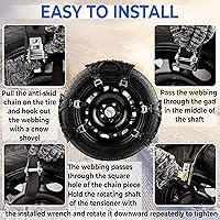 Vista 3 de ZONETECH Cadenas de nieve para neumáticos 6-pack de todas las estaciones, negras, calidad premium mejorada, resistentes y duraderas