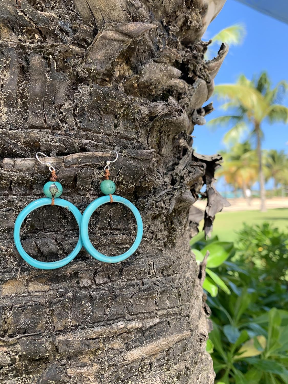 Earth Accessories Lightweight Circle Boho Earrings for Women | Tagua Nut, Surgical Stainless Steel, Drop Dangle Earrings | Eco-Friendly - Image 6