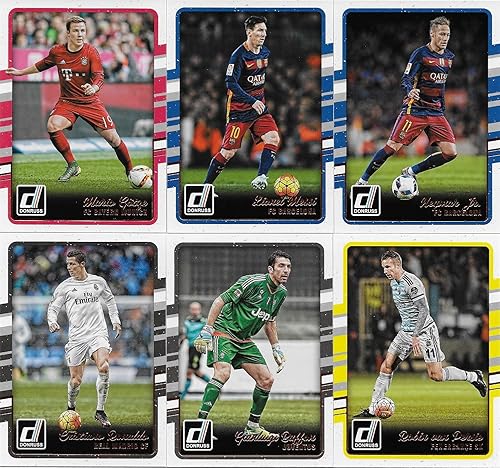 2016 Donruss Soccer Complete Mint 200 Card Set Loaded with International Stars including Lionel Messi, Cristiano Ronaldo, Neymar and Many More