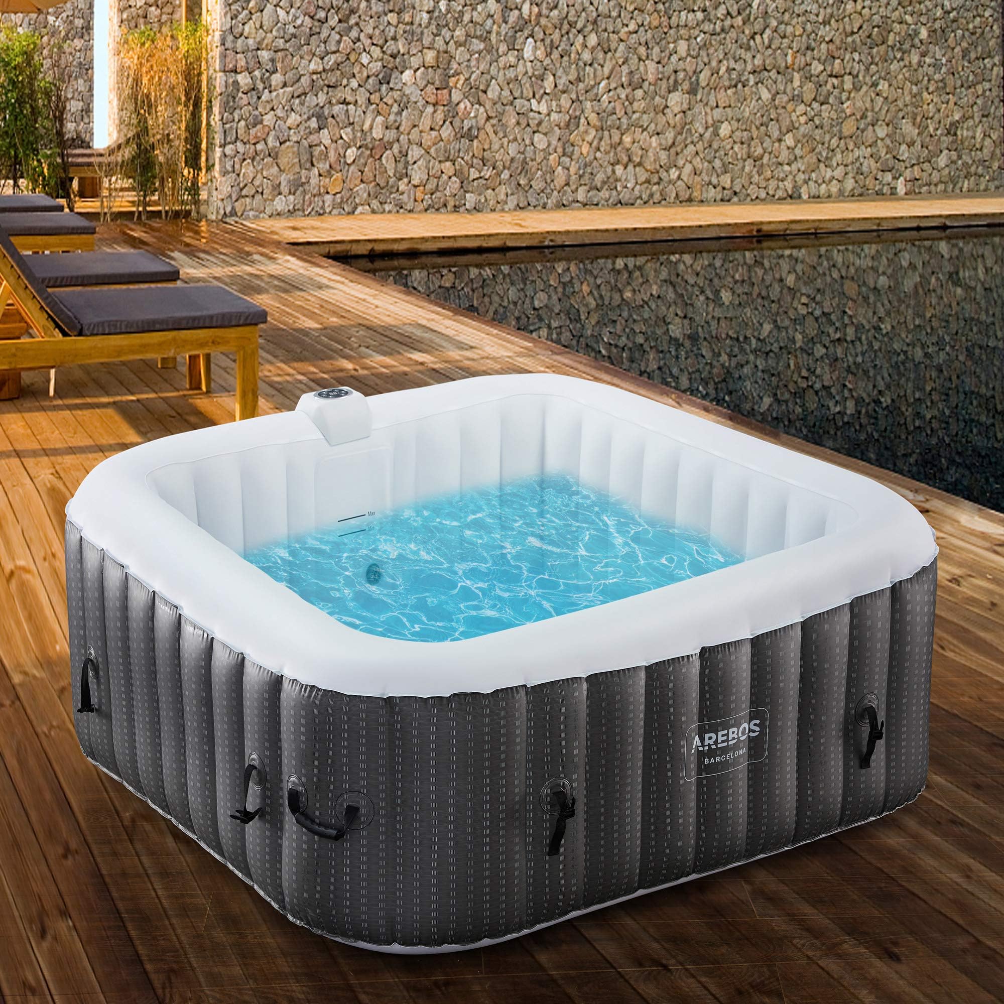 Arebos Spa Gonflable | pour l'intérieur et l'extérieur | pour 6 ...