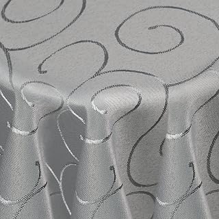 DecoHomeTextil Kringel Tischdecke Oval 130 x 360 cm Hellgrau