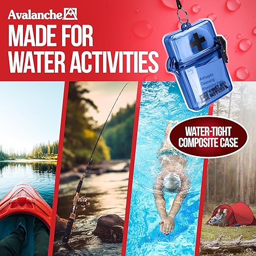 Miniatura 4 de Avalanche Mini botiquín de primeros auxilios, 30 piezas de suministros de emergencia en estuche impermeable para el hogar, coche, viajes, deportes o