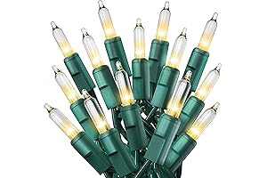 PREXTEX 6FT 50L Warm White Christmas Lights