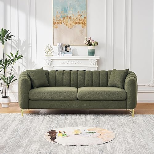 Miniatura 17 de Black Cloud - Juego de sofá de 2 piezas, muebles de sala de estar, modernos y cómodos sofás con patas y almohadas doradas, asiento de dos plazas