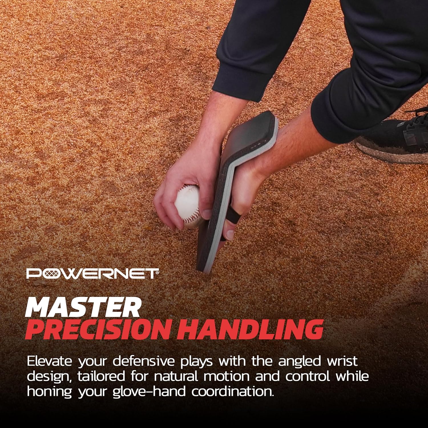 PowerNet Fielder Pro, Angled Wrist Soft Hands Softball & Baseball Training Equipment, Baseball Practice Equipment for Fast Transition from Glove, Right & Left Hand Universal Fit, 2-PK