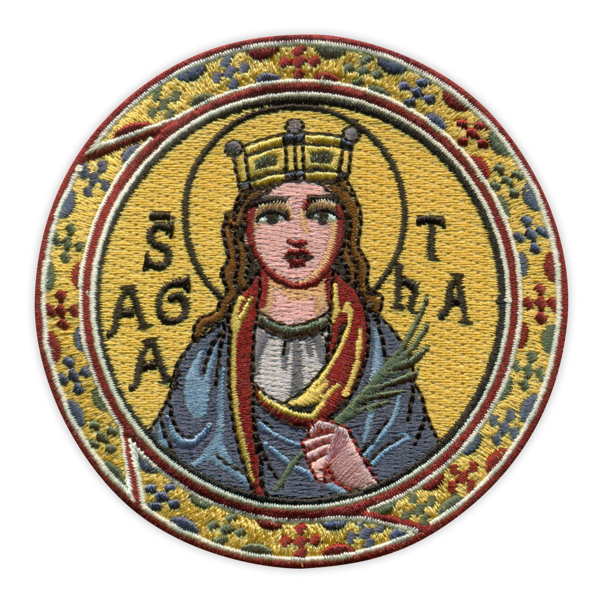 Set da quattro - Patchion Sant'Agata - Compatibile con VELCRO® nero - Patch/Insegna/Emblema ricamato