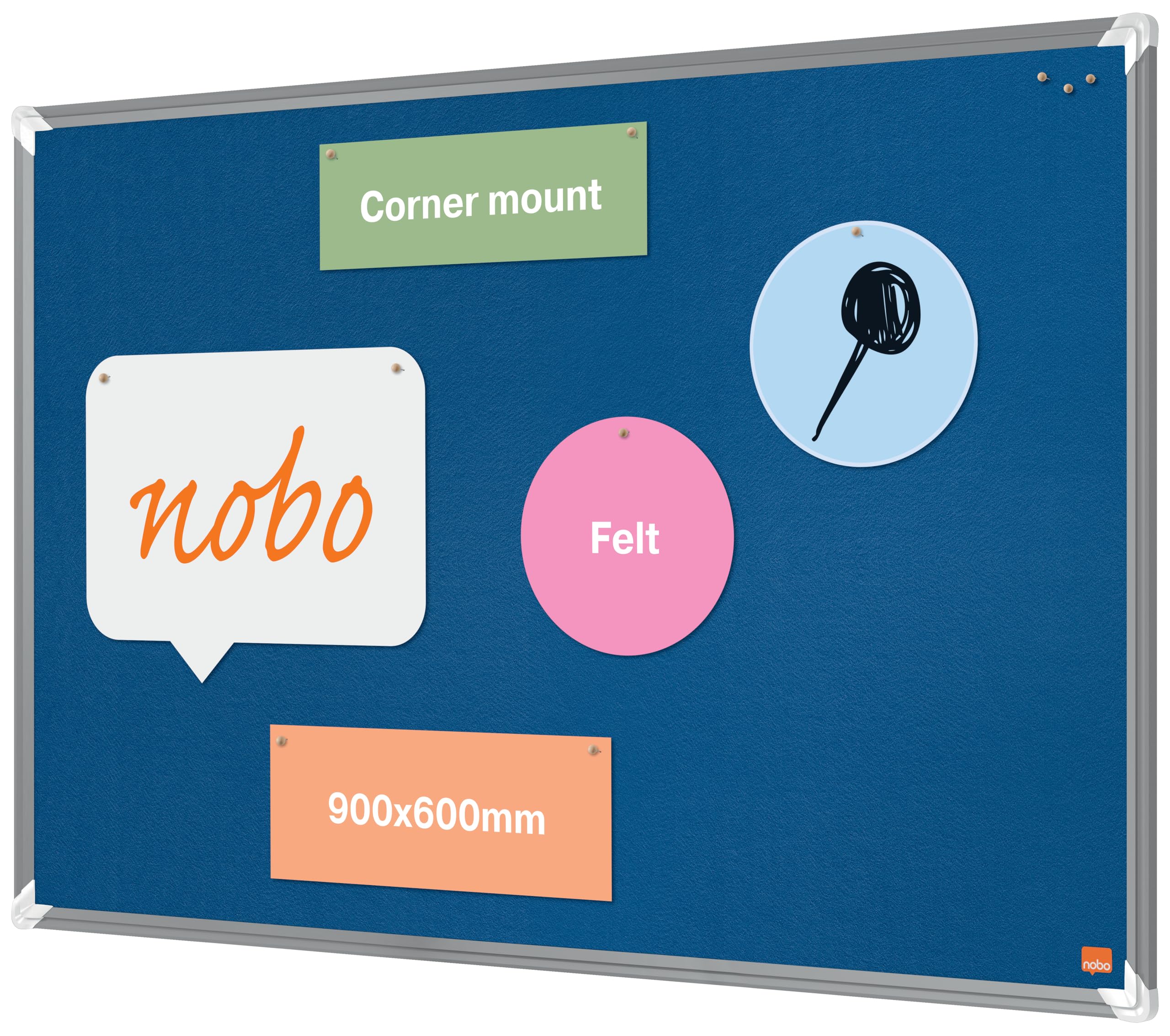 Nobo Premium Plus Tablica filcowa 900 x 600mm - niebieska - tablica na ścianę, Certyfikat EU Ecolabel