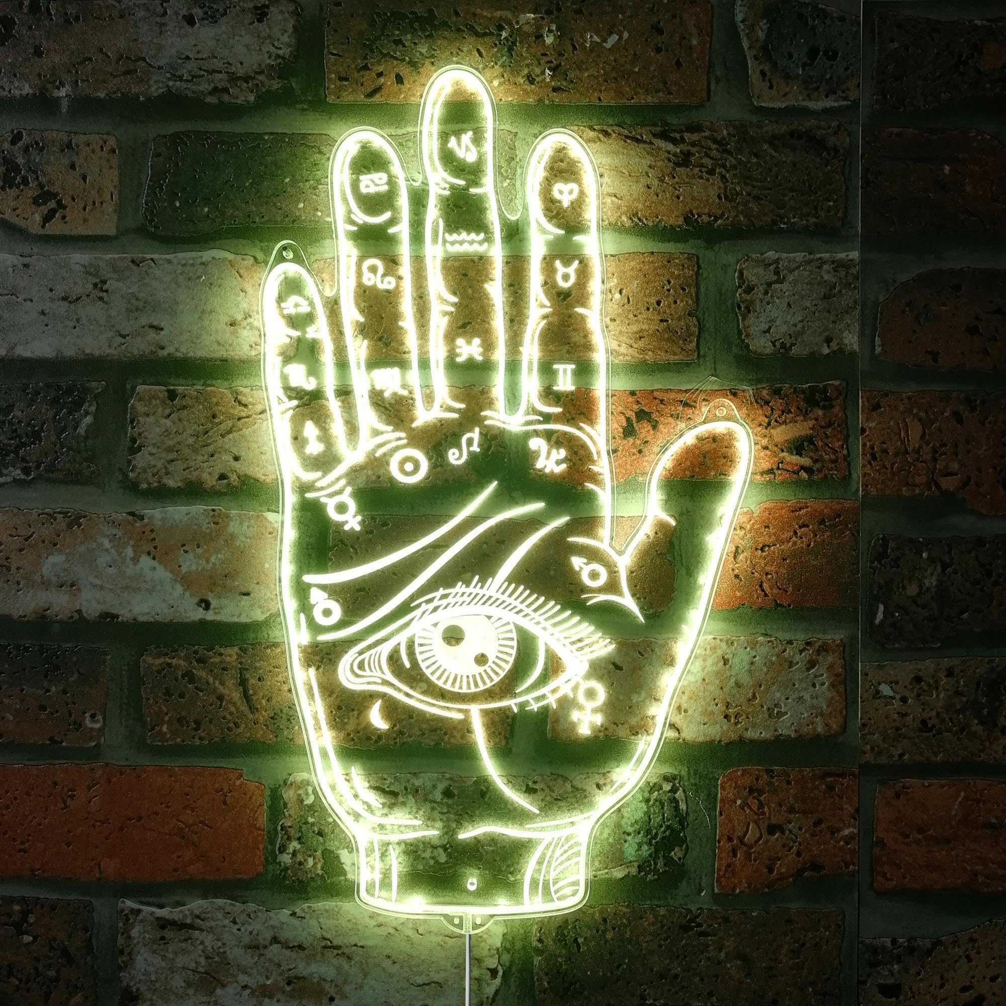 ADVPRO Psychic Readings Fortune Teller Hand with Palmistry RGB Dynamic Glam LED Sign - Cut-to-Edge Shape - Smart 3D Wall Decoration - Multicolor Dynamic Lighting st06s86-fnd-i0024-c โ image 1