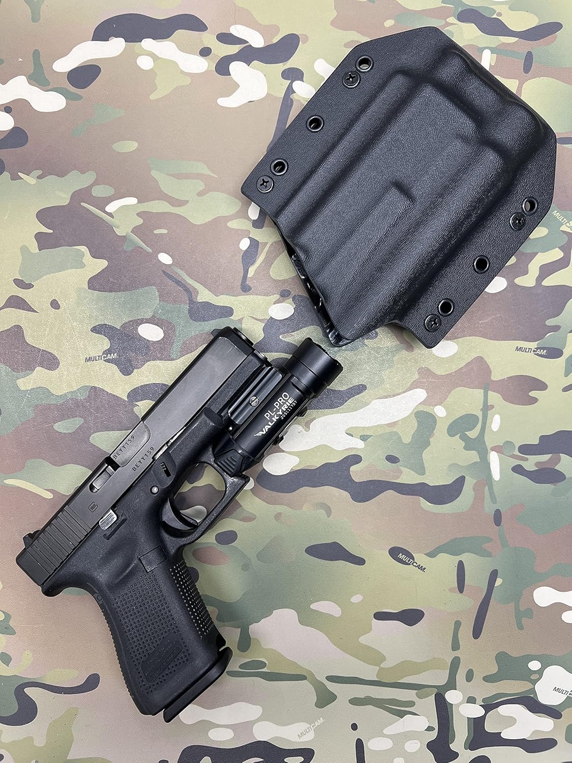 TR Holsters Black Kydex Holster Compatible with Glock 19 23 Olight PL-PRO
