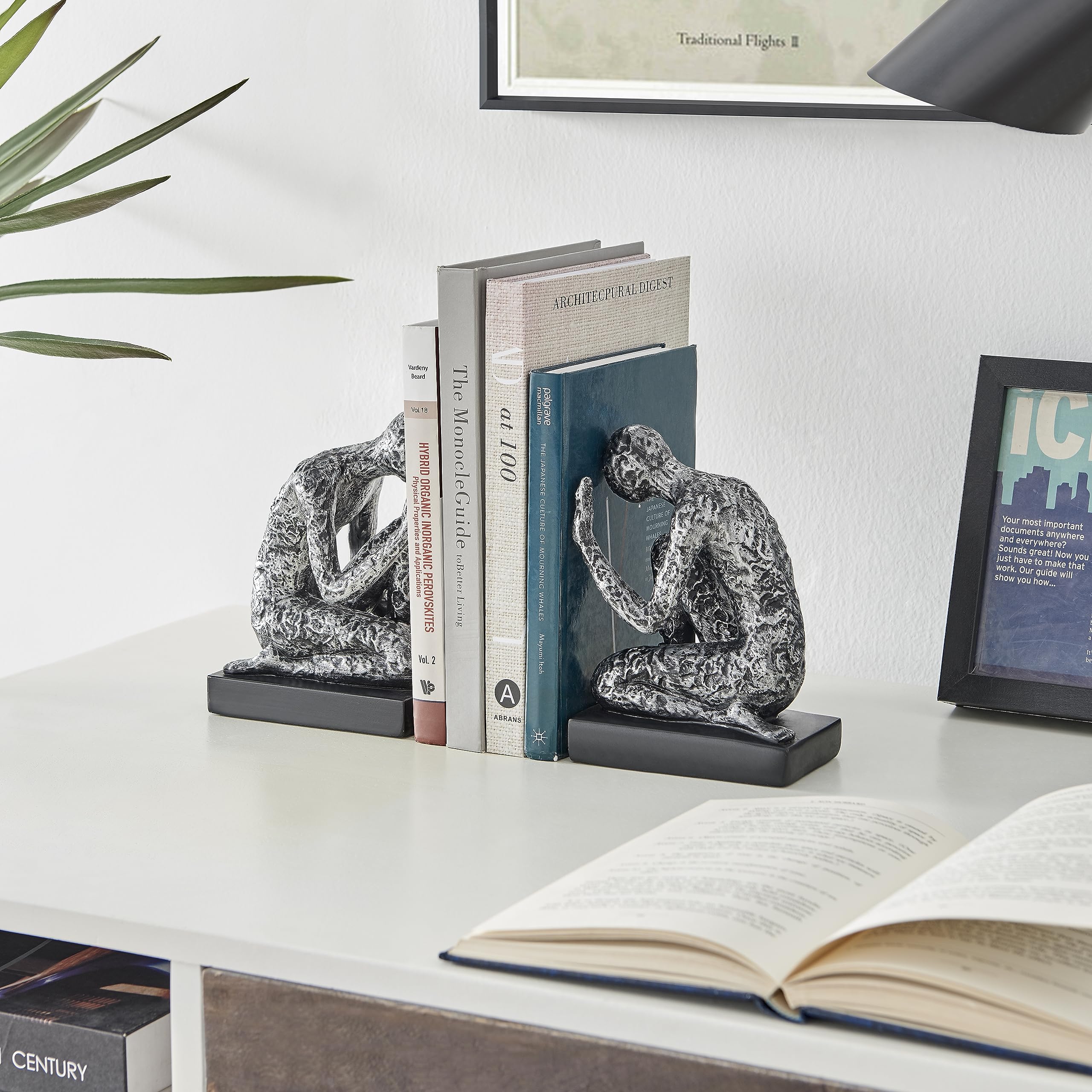 Amazon.com: Danya B. Kneeling Figure Sculptures Polyresin Silver