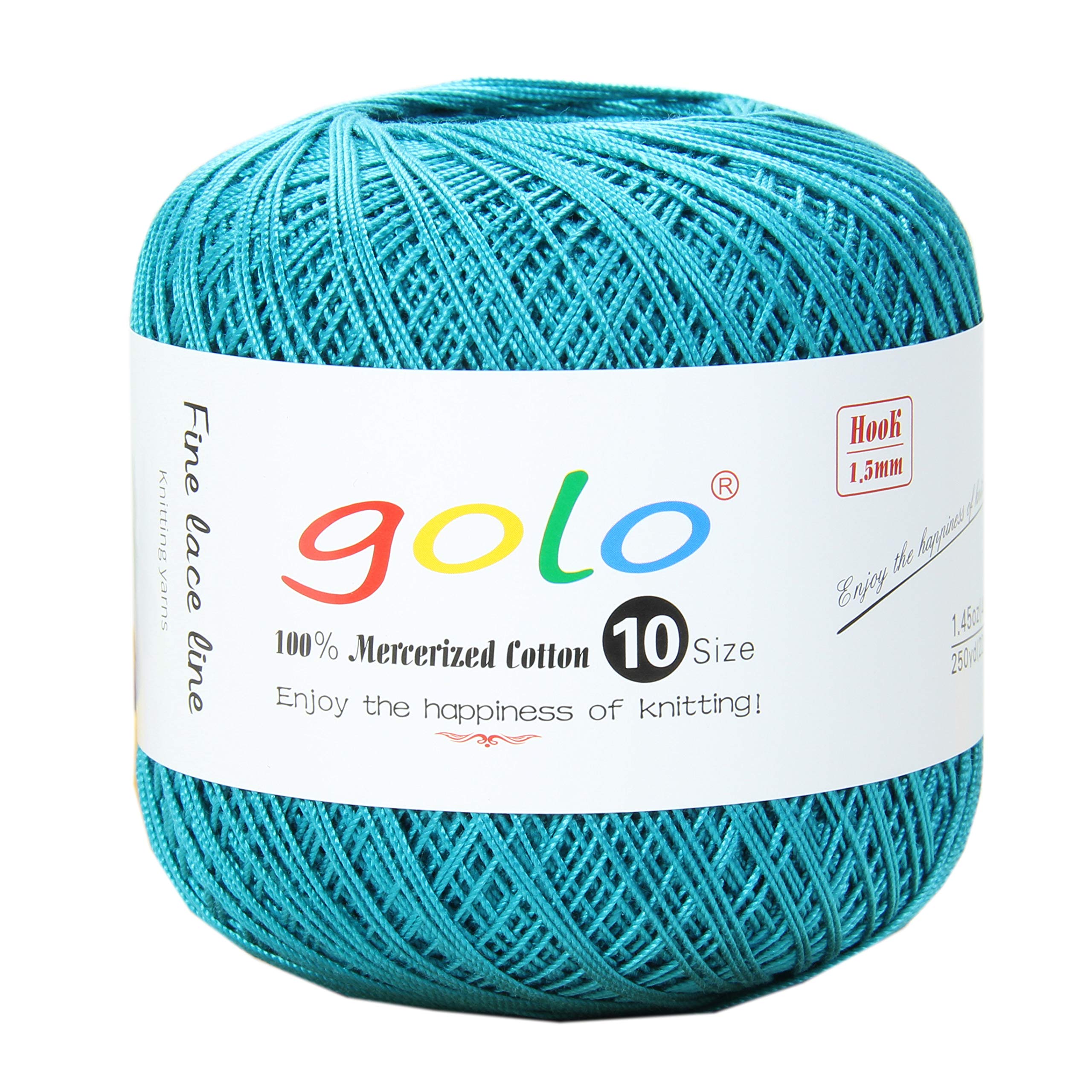 golo Crochet Thread Size 10 for Beginners Crochet Yarn for Hand Knitting (Waterbird blue-612)