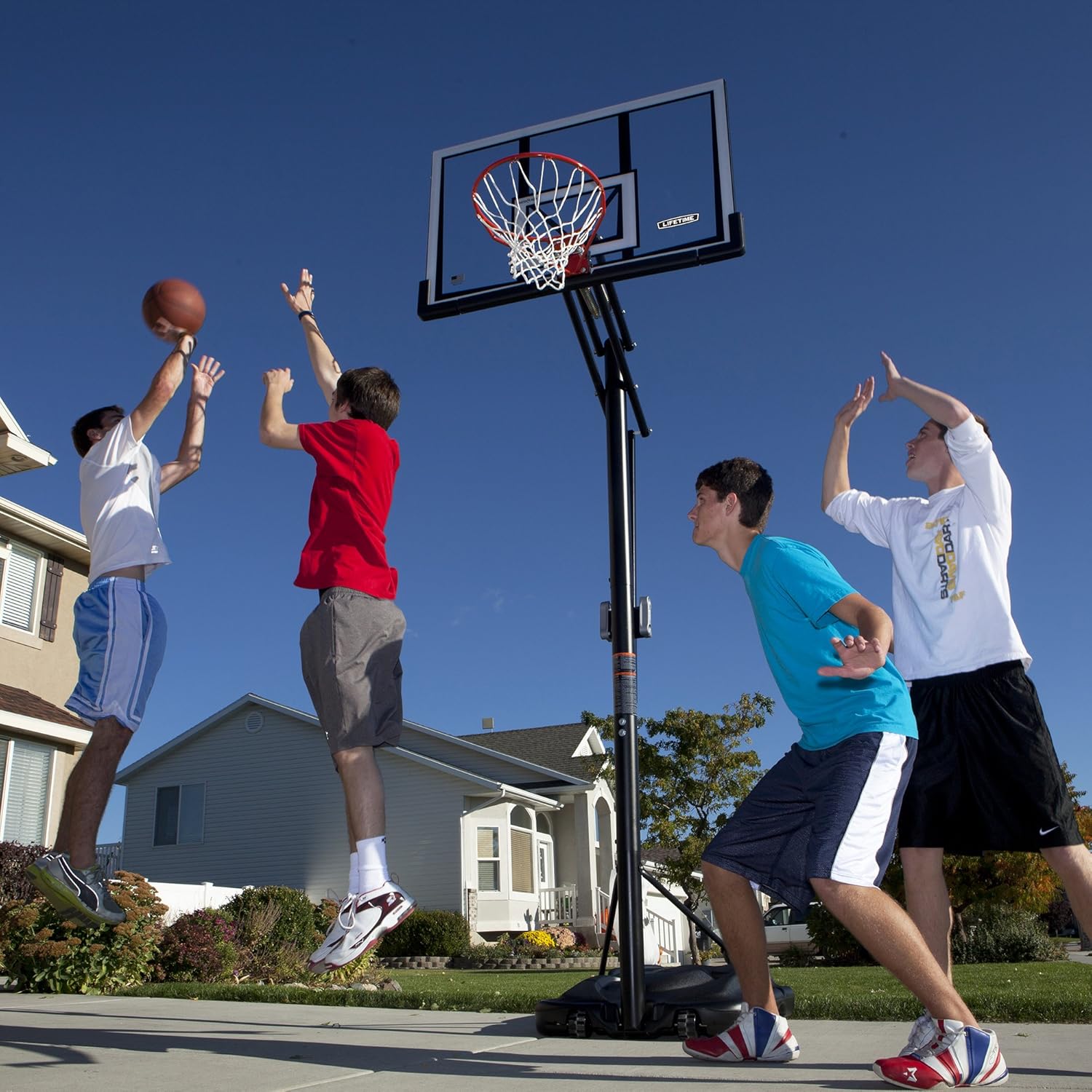 Lifetime 90061 Portable Basketball System, 52 Inch Shatterproof Backboard,Black : Sports & Outdoors