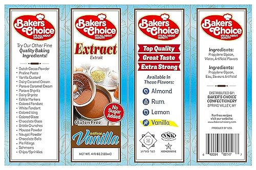 Miniatura 5 de Extracto de vainilla, 4 onzas, sin azúcar añadido, ingrediente artificial para hornear y cocinar con sabor - Sin gluten, sin lácteos, Kosher - por